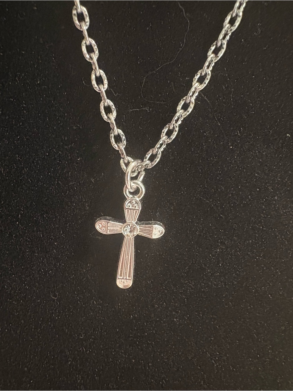 Sterling Silver Cross Pendant Necklace - Silver
